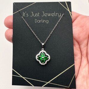 Kohls Womans Necklace Diamond Green Emerald Original Tag Best Gift Idea